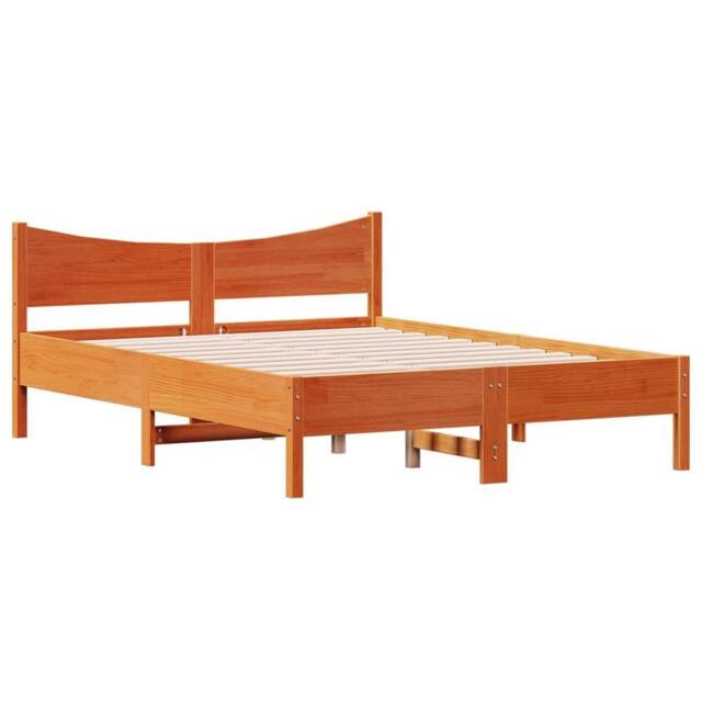 Berkfield Home Beautiful Bed Frame without Mattress Wax Brown 120x200 cm Solid W - image 1