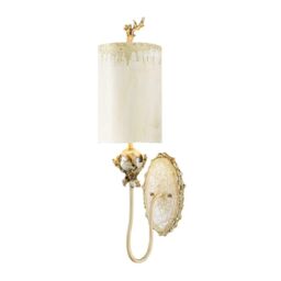 Netlighting Trellis 1 Light Indoor Wall Light Putty Silver Leaf E27 in Beige - thumbnail 1