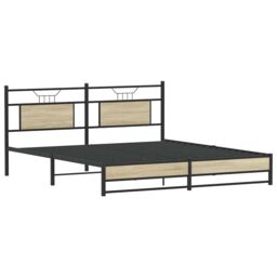 Berkfield Home Bed Frame without Mattress Sonoma Oak 160x200 cm Engineered Wood in Brown - thumbnail 3