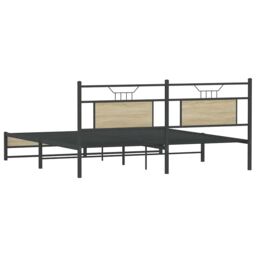 Berkfield Home Bed Frame without Mattress Sonoma Oak 160x200 cm Engineered Wood in Brown - thumbnail 8