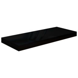 Berkfield Home Floating Wall Shelf High Gloss Black 60x23.5x3.8 cm MDF - thumbnail 2