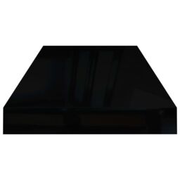 Berkfield Home Floating Wall Shelf High Gloss Black 60x23.5x3.8 cm MDF - thumbnail 5