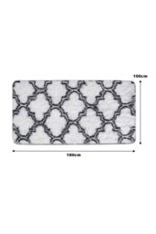 Living and Home 100Cm x 180Cm Modern Geometric Shag Rug in White - Size: 180 cm x 100 cm - thumbnail 2