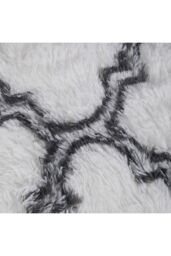 Living and Home 100Cm x 180Cm Modern Geometric Shag Rug in White - Size: 180 cm x 100 cm - thumbnail 5