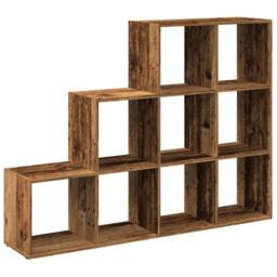 Berkfield Home Room Divider Bookcase 4-Tier Smoked Oak 131.5x29x131.5 cm Wood in Brown - thumbnail 7
