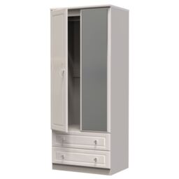 Ready Assembled 2 U Stratford 2 Door 2 Drawer Mirrored Wardrobe (Ready Assembled) in Taupe - thumbnail 5