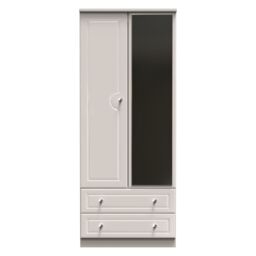 Ready Assembled 2 U Stratford 2 Door 2 Drawer Mirrored Wardrobe (Ready Assembled) in Taupe - thumbnail 1
