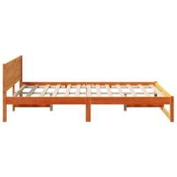 Berkfield Home Elegant Bed Frame Wax brown Solid Pine wood 120 x 200 cm Durable - thumbnail 6