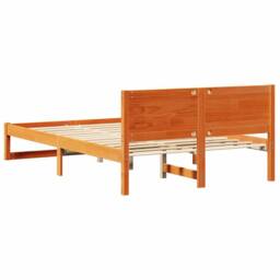 Berkfield Home Elegant Bed Frame Wax brown Solid Pine wood 120 x 200 cm Durable - thumbnail 7
