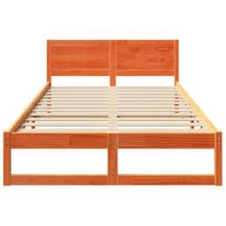 Berkfield Home Elegant Bed Frame Wax brown Solid Pine wood 120 x 200 cm Durable - thumbnail 5