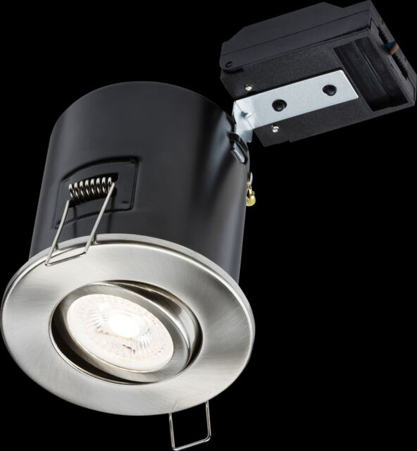 Netlighting Tilt GU10 FireRated Downlight Chrome 230V IP20 35W in Grey - image 1
