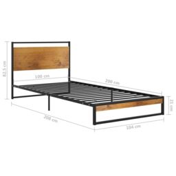 Berkfield Home Bed Frame Metal 100x200 cm in Black - thumbnail 6