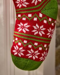 Dibor Set of 4 Snowflake Nordic Chunky Knit Xmas Gift Decoration Christmas Stocking - Size: 4 Pack - thumbnail 3