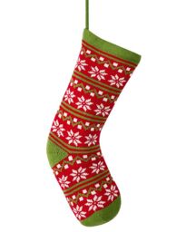 Dibor Set of 4 Snowflake Nordic Chunky Knit Xmas Gift Decoration Christmas Stocking - Size: 4 Pack - thumbnail 2