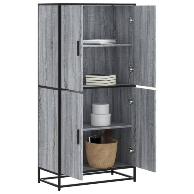 Berkfield Home Highboard Grey Sonoma 68x35x139 cm Engineered Wood - Size: 68 x 35 x 139 cm - image 1