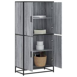 Berkfield Home Highboard Grey Sonoma 68x35x139 cm Engineered Wood - Size: 68 x 35 x 139 cm - thumbnail 1
