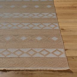 Livabliss Mystery-Washable Tan Beige Ivory Modern Jute Living Dining Rug - Size: 150 cm x 250 cm - thumbnail 5