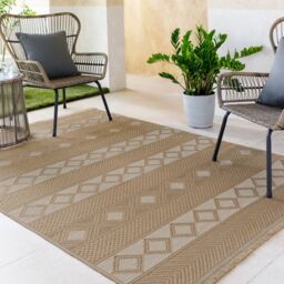 Livabliss Mystery-Washable Tan Beige Ivory Modern Jute Living Dining Rug - Size: 150 cm x 250 cm - thumbnail 1