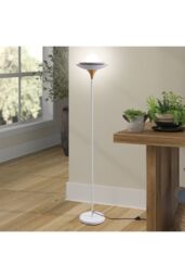 Living and Home Sleek Modern G9 1-Light Floor Lamp in White - thumbnail 2