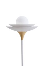 Living and Home Sleek Modern G9 1-Light Floor Lamp in White - thumbnail 4