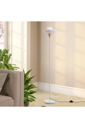 Living and Home Sleek Modern G9 1-Light Floor Lamp in White - thumbnail 6