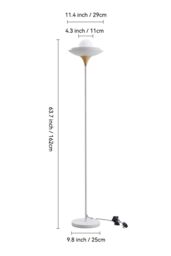 Living and Home Sleek Modern G9 1-Light Floor Lamp in White - thumbnail 3