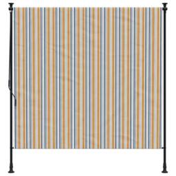 Berkfield Home Outdoor Roller Blind Yellow & White 200x270 cm Fabric&Steel - thumbnail 3