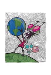 Nickelodeon Invader Zim & Gir Silky Touch Super Soft Throw Blanket 152 X 127 cm in White - thumbnail 1