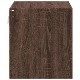 Berkfield Home Durable Wall-mounted Bedside Cabinets with LED Lights 2 pcs Brown Oak - thumbnail 8