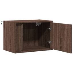 Berkfield Home Durable Wall-mounted Bedside Cabinets with LED Lights 2 pcs Brown Oak - thumbnail 7