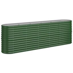Berkfield Home Garden Raised Bed Powder-coated Steel 224x40x68 cm Green - Size: 224 x 40 x 68 cm - thumbnail 3