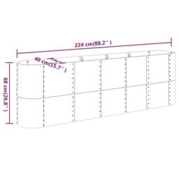 Berkfield Home Garden Raised Bed Powder-coated Steel 224x40x68 cm Green - Size: 224 x 40 x 68 cm - thumbnail 6