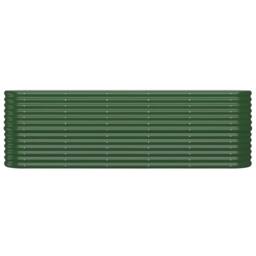 Berkfield Home Garden Raised Bed Powder-coated Steel 224x40x68 cm Green - Size: 224 x 40 x 68 cm - thumbnail 1