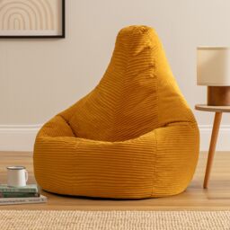 icon Dalton Medium Bean bag, Corduroy in Yellow - thumbnail 1