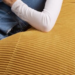 icon Dalton Medium Bean bag, Corduroy in Yellow - thumbnail 7