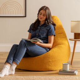 icon Dalton Medium Bean bag, Corduroy in Yellow - thumbnail 2