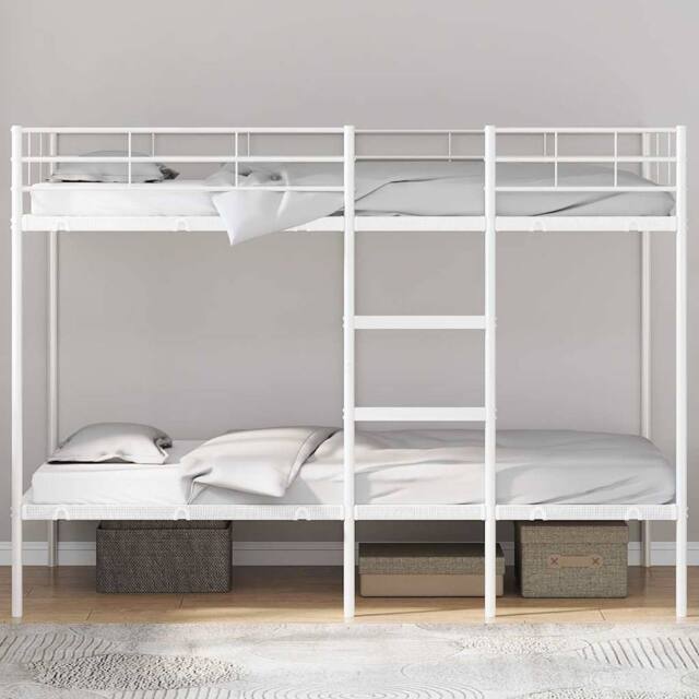 Berkfield Home Breathable Bunk Bed without Mattress White 100x200 cm Steel - image 1