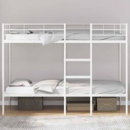 Berkfield Home Breathable Bunk Bed without Mattress White 100x200 cm Steel - thumbnail 1