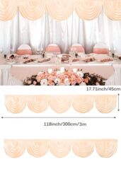Neel Blue Swag Curtain Panel Ice Silk Detachable Swag Backdrop, 2 Metre in Rose Gold - thumbnail 2