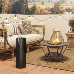 STILVORA Metal Fireplace Tools Set with Bucket in Black - thumbnail 3