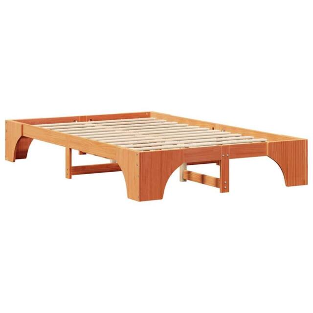 Berkfield Home Wood Bed Frame Wax brown Solid wood 140 x 190 cm Durable - image 1