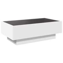 Berkfield Home Decorative Coffee Table with LED White 90x50x30 cm Engineered Wood - Size: 90 x 50 x 30 cm - thumbnail 8