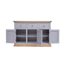 Cabinet Bits Biccari Grey 3 Drawer 3 Door Sideboard Brass Knob - thumbnail 6