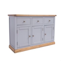 Cabinet Bits Biccari Grey 3 Drawer 3 Door Sideboard Brass Knob