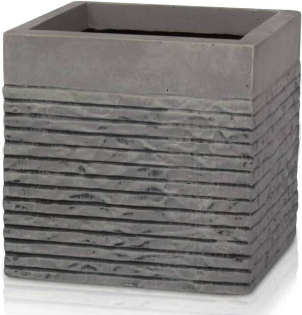 Primrose Garden Light Grey Fibrecotta Brick Square Bring Planter Pot 50cm - image 1