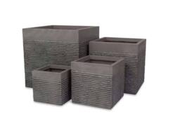 Primrose Garden Light Grey Fibrecotta Brick Square Bring Planter Pot 50cm - thumbnail 5