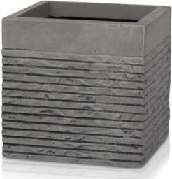 Primrose Garden Light Grey Fibrecotta Brick Square Bring Planter Pot 50cm - thumbnail 1