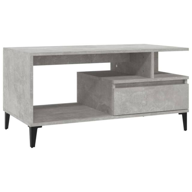 Berkfield Home Coffee Table Concrete Grey 90x49x45 cm Engineered Wood - Size: 90 x 49 x 45 cm - image 1
