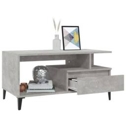Berkfield Home Coffee Table Concrete Grey 90x49x45 cm Engineered Wood - Size: 90 x 49 x 45 cm - thumbnail 4