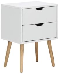 GFW Nyborg Single 2 Drawer Bedside in White - thumbnail 2